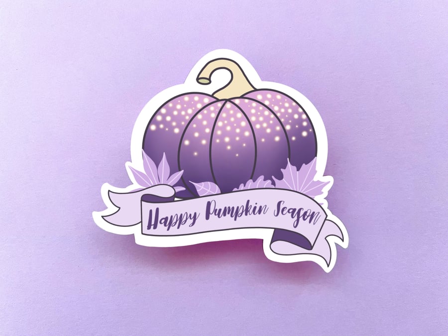 Happy Pumpkin Season Die Cut Sticker, Autumn Sticker.