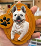 Custom Leather Pet Portrait Keychain – Handmade Pet Keepsake