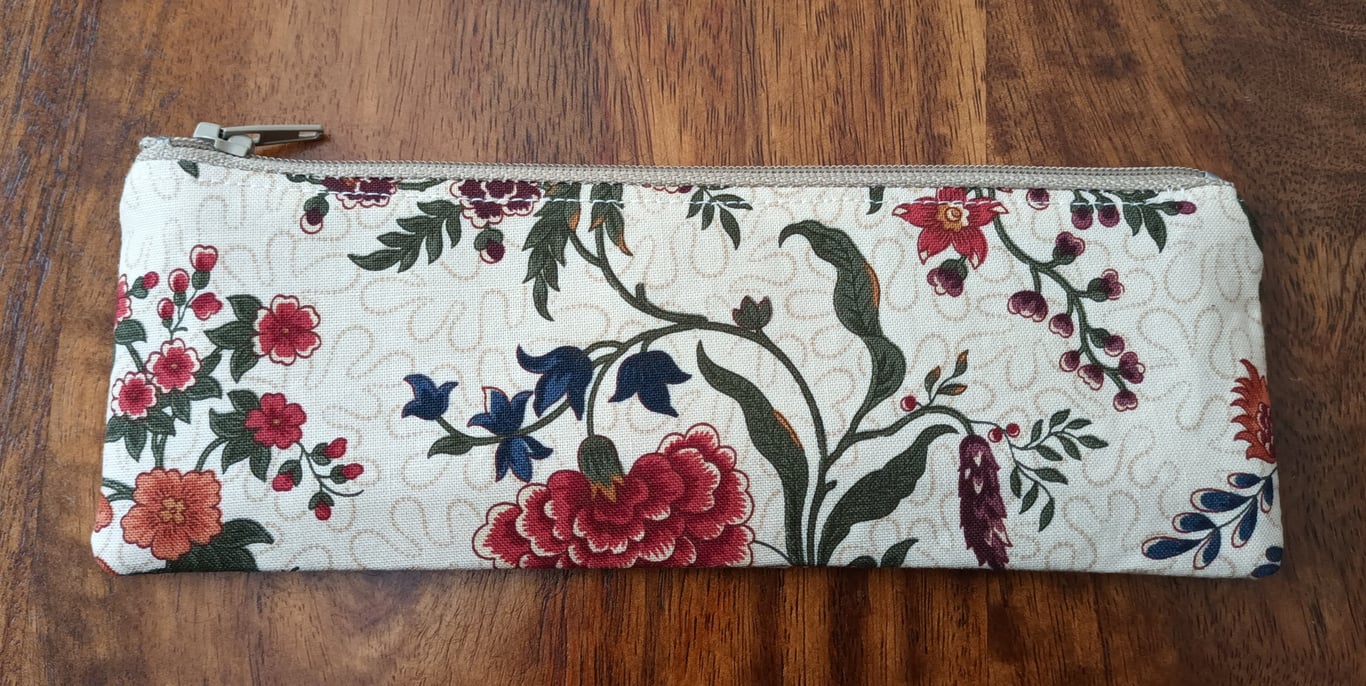 Autumn Colours Floral Red, Blue And Orange Glasses Case. Free Delivery