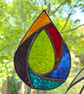 Stained Glass Raindrop Suncatcher - Handmade Hanging Decoration - Multi - Image 2