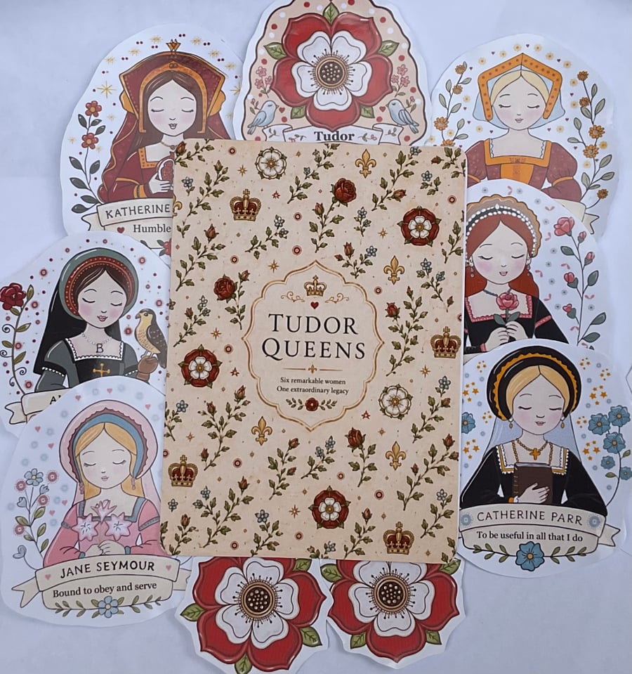 Tudor Queens Sticker Set - Six Wives of Henry VIII Stickers - Historical Tudor 