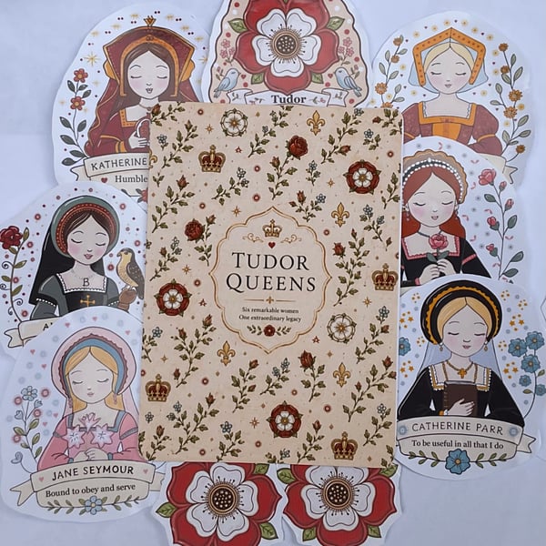 Tudor Queens Sticker Set - Six Wives of Henry VIII Stickers - Historical Tudor 