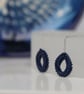 Dark Blue Teardrop Threader Earrings - Image 5