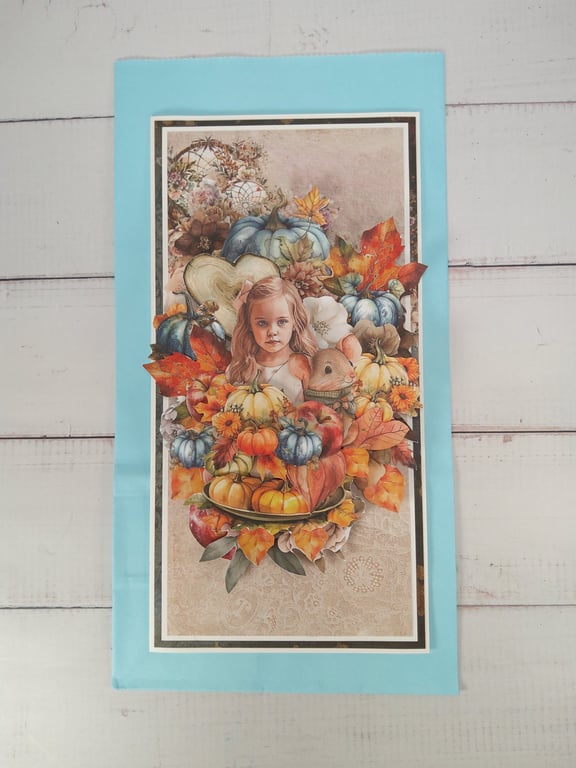 Handmade Autumn Card - 3D Pumpkin and Woodland Greeting Card (106)