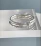 Silver Stacking Ring Set X3 1.5mm Sterling Silver Hammered-Sparkly & Faceted H-Z - Image 3