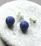 Lapis Lazuli & Sterling Silver Stud Earrings - Image 3