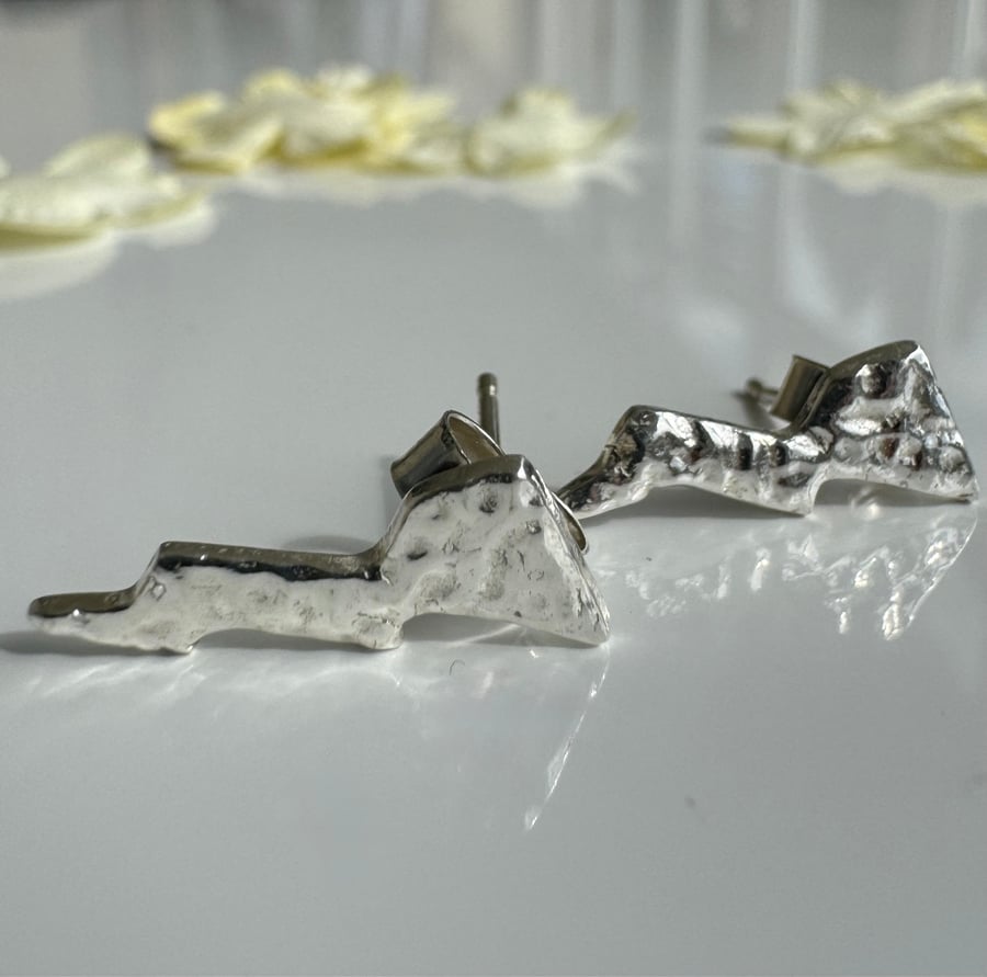 Silver Lightning Bolt Earrings 