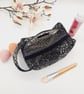 Boxed makeup bag in black and silver with handle.  - Image 8