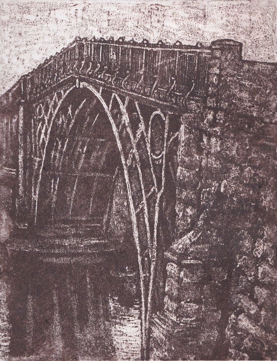 Cast Ironbridge Limited Edition Hand Pulled Collagraph Print Shropshire