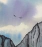 High above the mountains - original watercolour painting  - Image 1