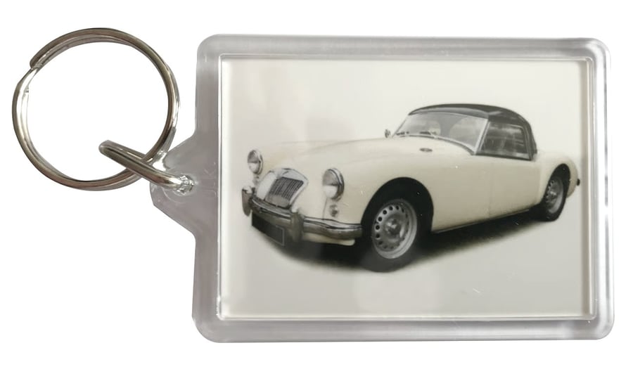 MGA 1600 1959 - Keyring with 50x35mm Insert - Car Enthusiast
