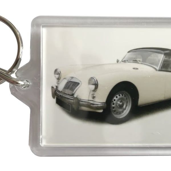 MGA 1600 1959 - Keyring with 50x35mm Insert - Car Enthusiast