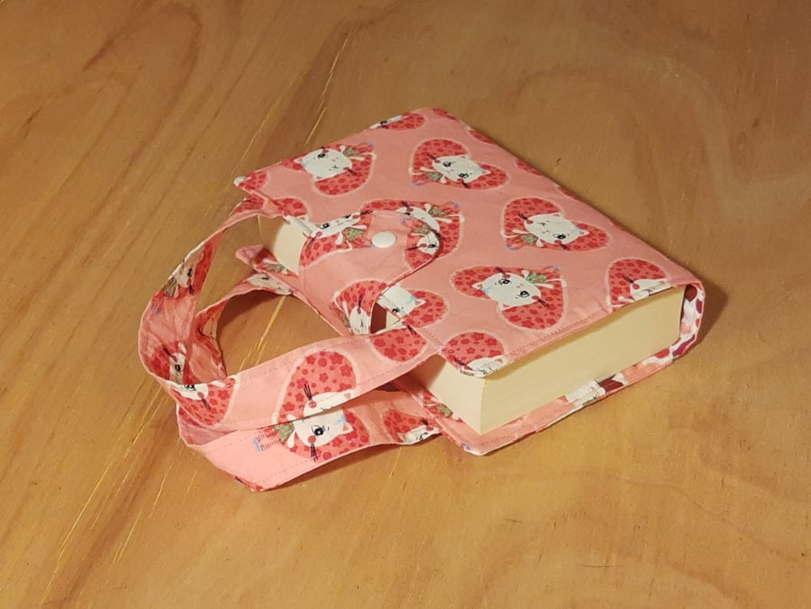 Pink Book & Journal Cover with Pockets and Handles