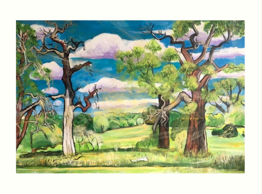 ‘Under The Oak Tree: Looking Ahead’ Art Print By Sally Anne Wake Jones