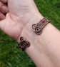 SALE - Diamond Wire Weave Copper Cuff with Red Beads - Image 5