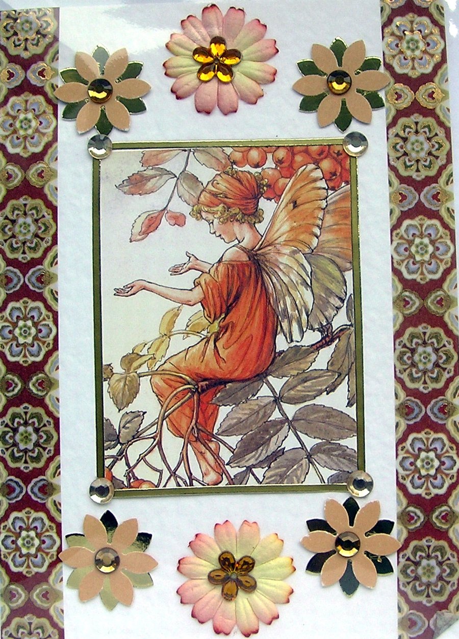 Fantasy Fairy - Hand Crafted Decoupage Greeting Card - Blank - 3167