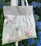 Tote Bag, Pleated Tote Bag, Linen, Hand Bag, Day Bag, Floral
