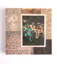 Original Paper & Fabric Collage on Wood Panel, 12x12cms, Free Postage (193) - Image 1