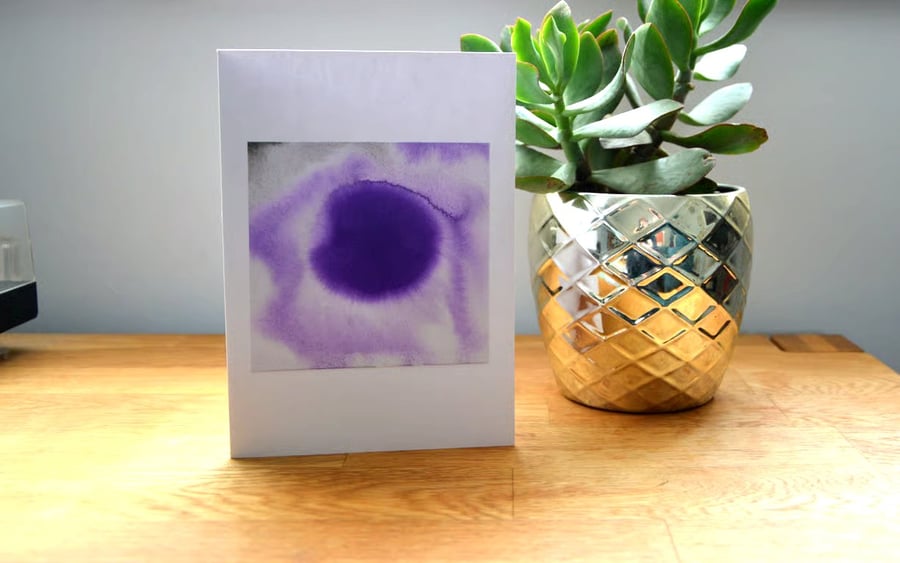 Ink blob greeting card Suminagashi technique