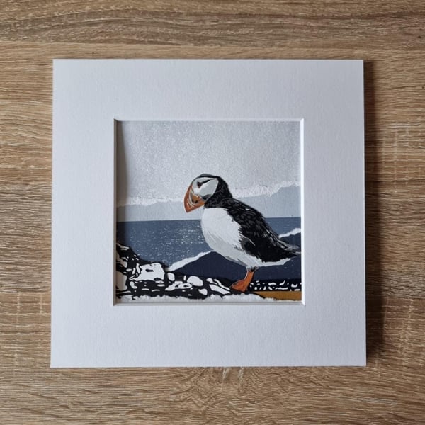 Puffin Collages Limited Edition Linoprint Collages Isles Collection