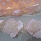 Pale Pink Organza Rose Elastic Trim