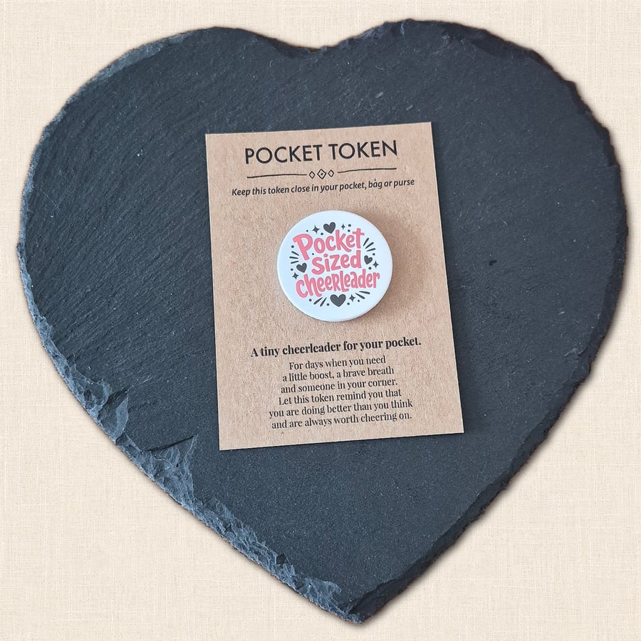 Pocket Sized Cheerleader Pocket Token - Tiny Boost of Encouragement
