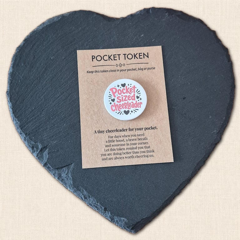 Pocket Sized Cheerleader Pocket Token - Tiny Boost of Encouragement
