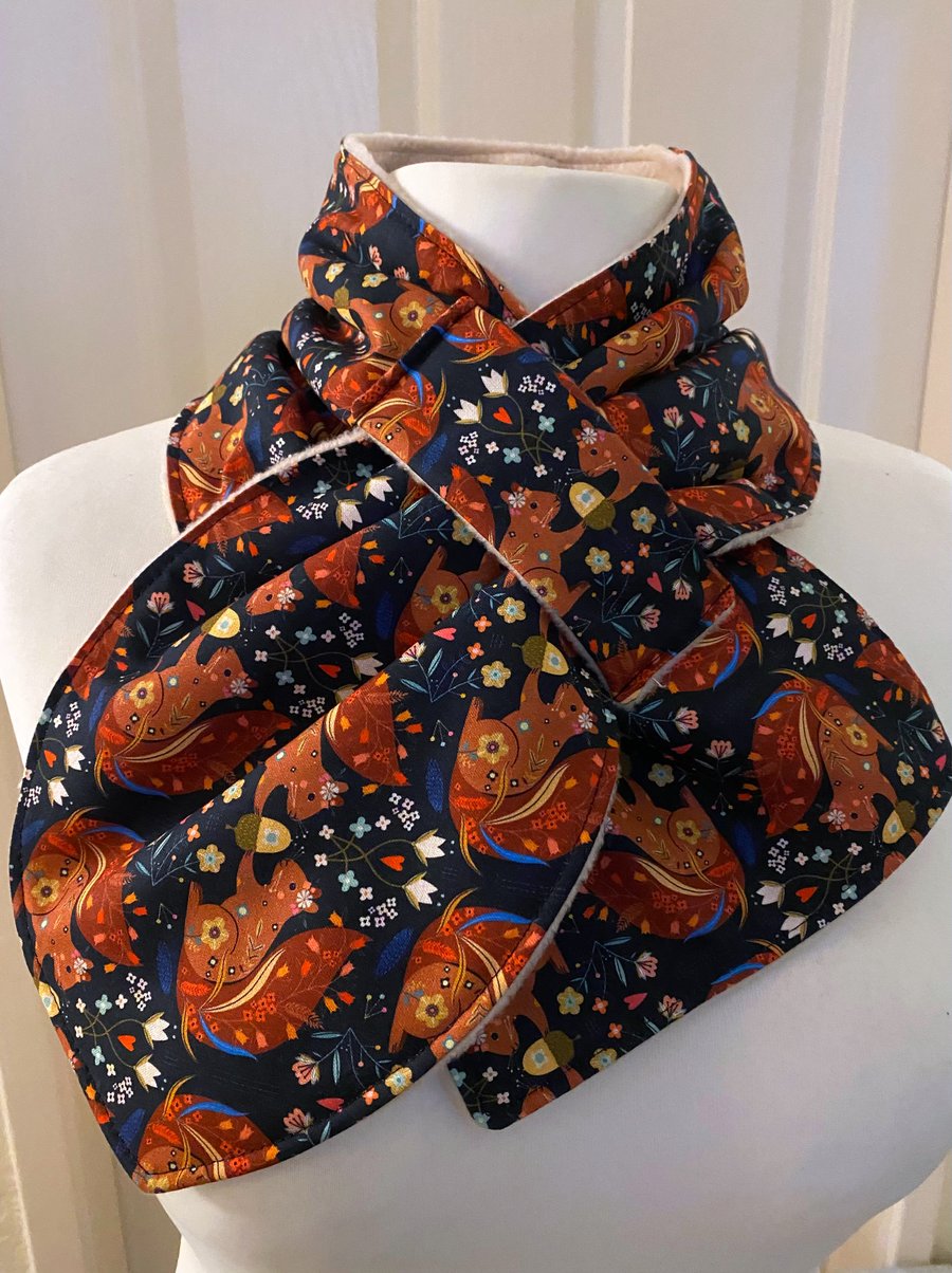 Neck warmer Scarf - neck gaiter - cowl - snood - Fleece Lined - Adult size 