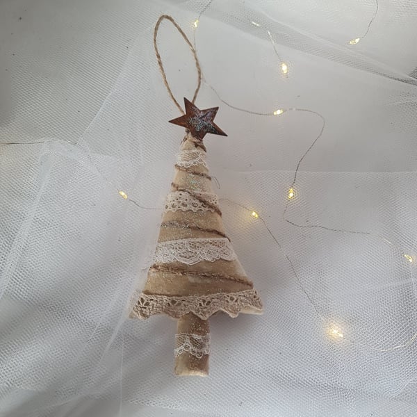 Handmade Christmas tree hanging decoration