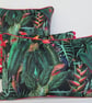 Printed Velvet Jungle  Design  Cushion with Red Piping - Image 2