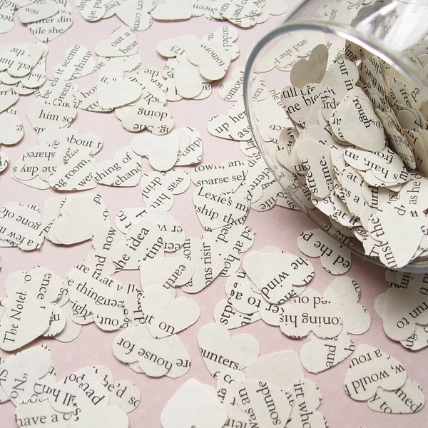 500 Harry Potter Heart Novel Book Confetti - Wedding Party - Table Decor Hearts