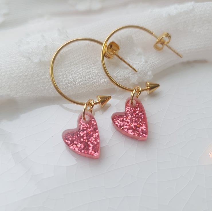 Heart Hoop Resin Heart Earrings Wholesale Heart Earrings Women