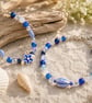 Coastal Blue & White Matching Bracelet & Anklet Set 