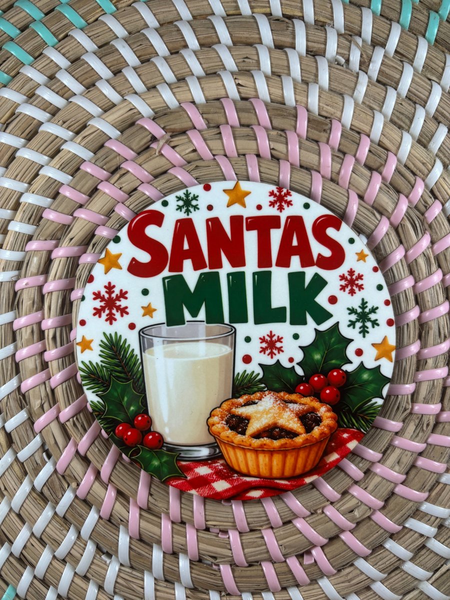 Santa's Milk Christmas Coaster – Festive Christmas Coaster – Handmade