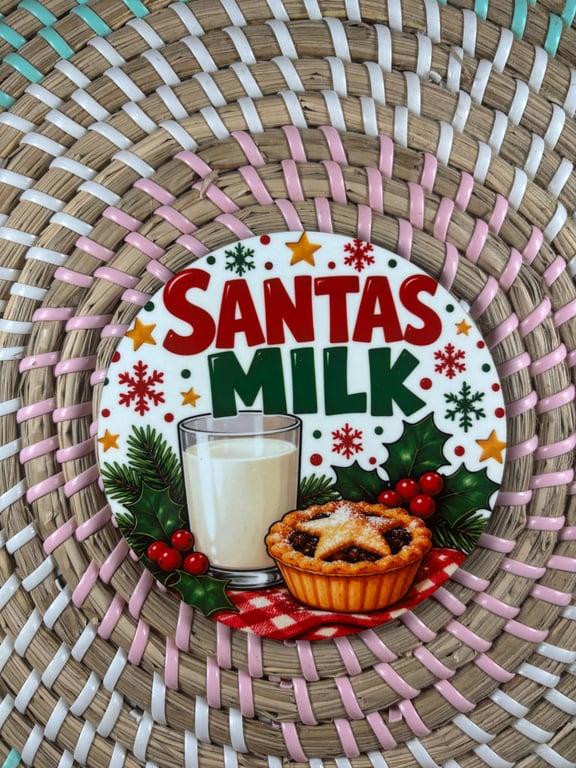 Santa's Milk Christmas Coaster – Festive Christmas Coaster – Handmade