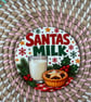 Santa's Milk Christmas Coaster – Festive Christmas Coaster – Handmade