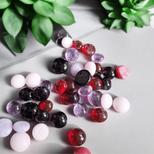 Fused Glass Dots COE 90 Bullseye Glass Cabochons - Purple Pink Supplies 100g