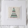 HAND EMBROIDERED CHRISTMAS TREE CARD
