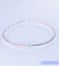Bracelet dainty sterling silver & Swarovski pink glass pearl asymmetric pattern  - Image 4