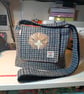 Harris tweed cross body bag with eagle