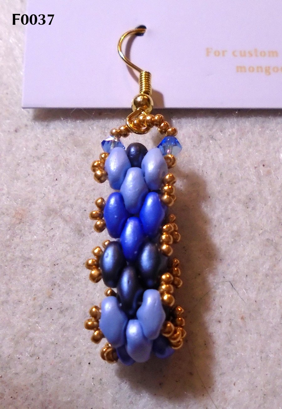 Brickwork-pattern bead earrings (customisable)