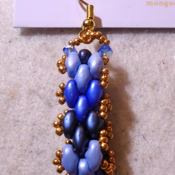 Brickwork-pattern bead earrings (customisable)