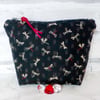 Dragonflies make up bag, zipped pouch, cosmetic bag, medium size.