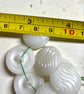 Set of 9 white domed buttons with shank - Image 6