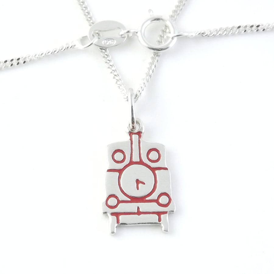 Steam Train Pendant (Small), Silver Railway Jewellery, Handmade Train Gift