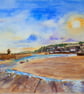 Winter Sunshine St. Ives Harbour. Original Watercolour Painting  - Image 5