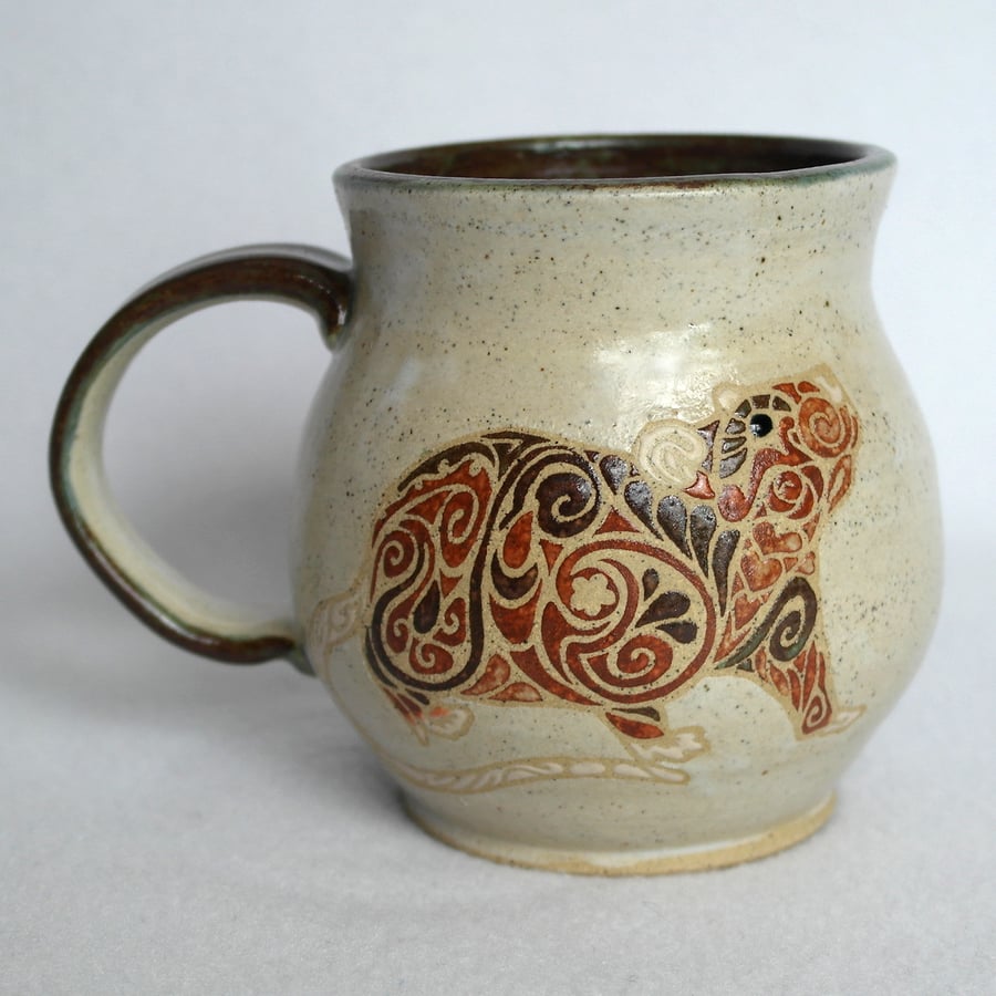 19-110 Handmade Stoneware Rat Ratties Mug