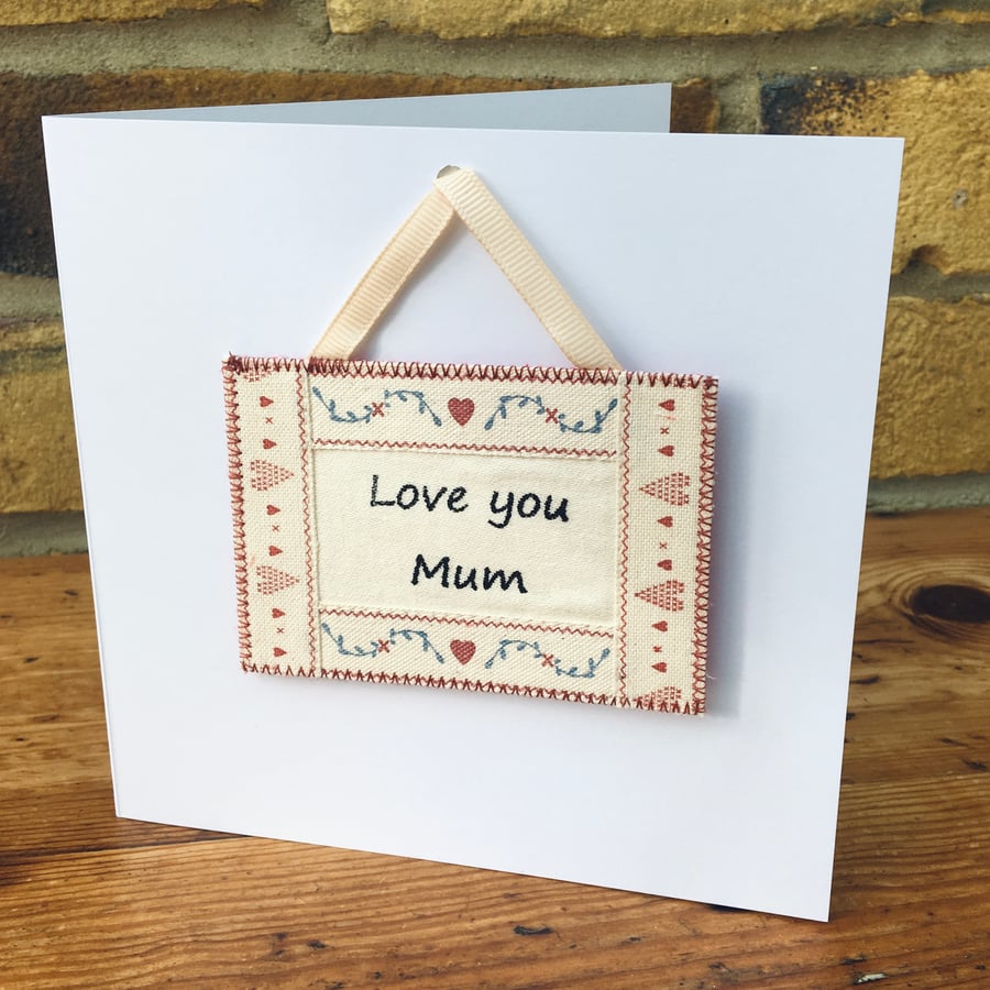 Mum Happy Birthday keepsake card, Love you Mum keepsake hanging, Mother’s Day