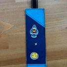 Patchwork rocket print bookmark