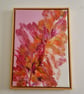 (42) Abstract Acrylic Art on Canvas, Framed, Gold Leaf - Image 1